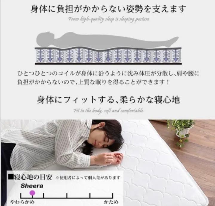 ポケットコイルマットレス セミダブル マットレスSD