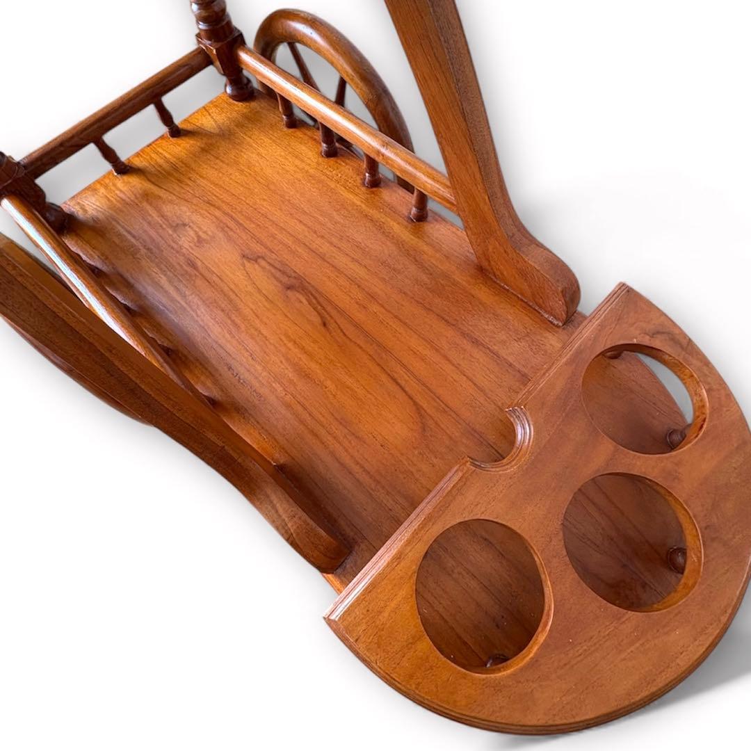 希少✨木製 アンティーク キッチンワゴン ワインホルダー レトロ 木彫装飾