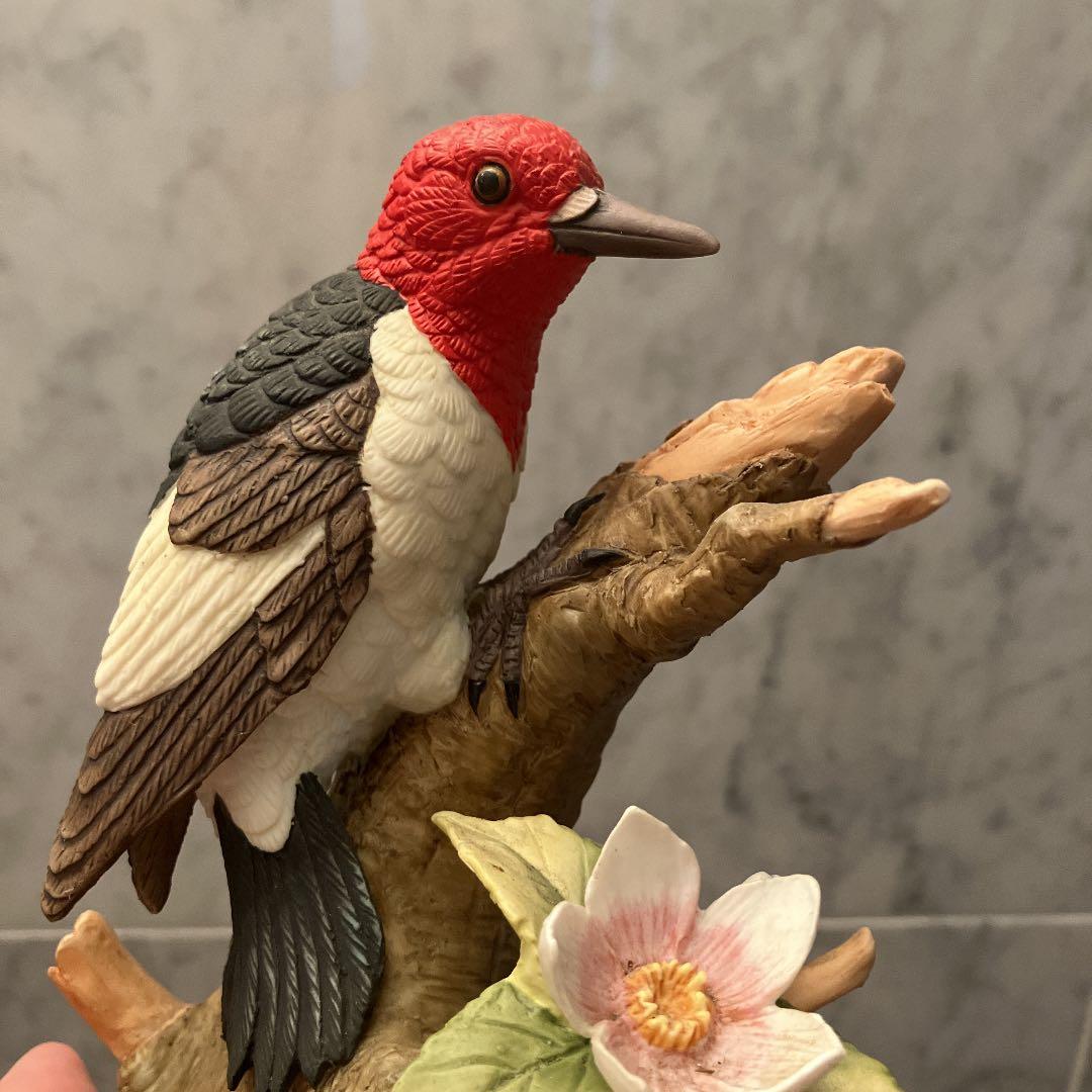 70年代ヴィンテージ名門レフトン社 美しい瞳で精巧に作られた鳥の陶器