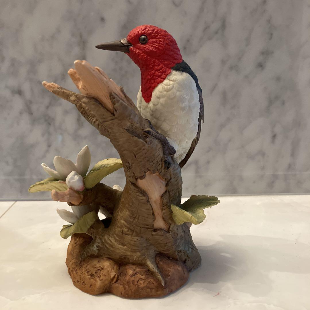 70年代ヴィンテージ名門レフトン社 美しい瞳で精巧に作られた鳥の陶器