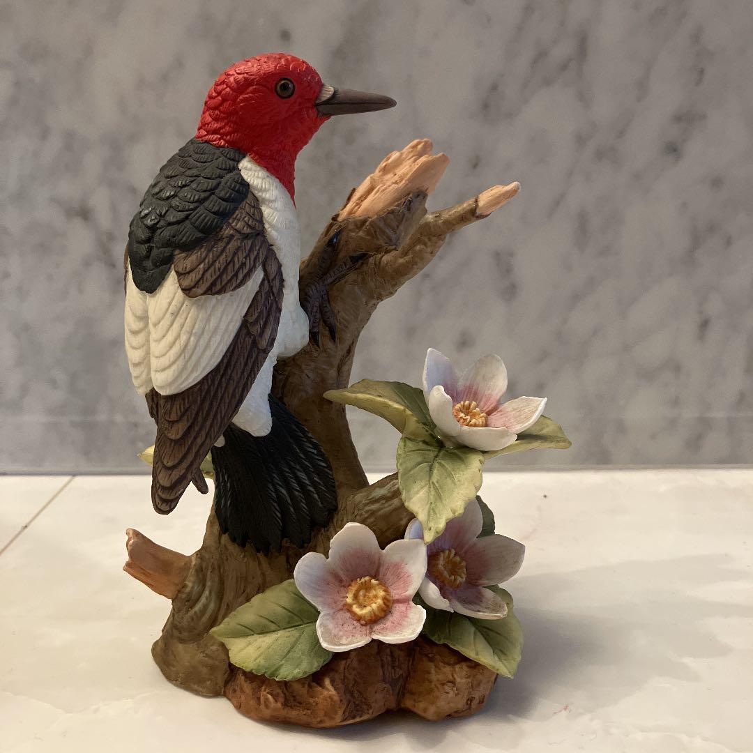 70年代ヴィンテージ名門レフトン社 美しい瞳で精巧に作られた鳥の陶器