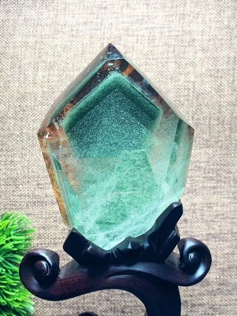 ⭐︎【天然】グリーン ガーデン クォーツ 置物 361.5g