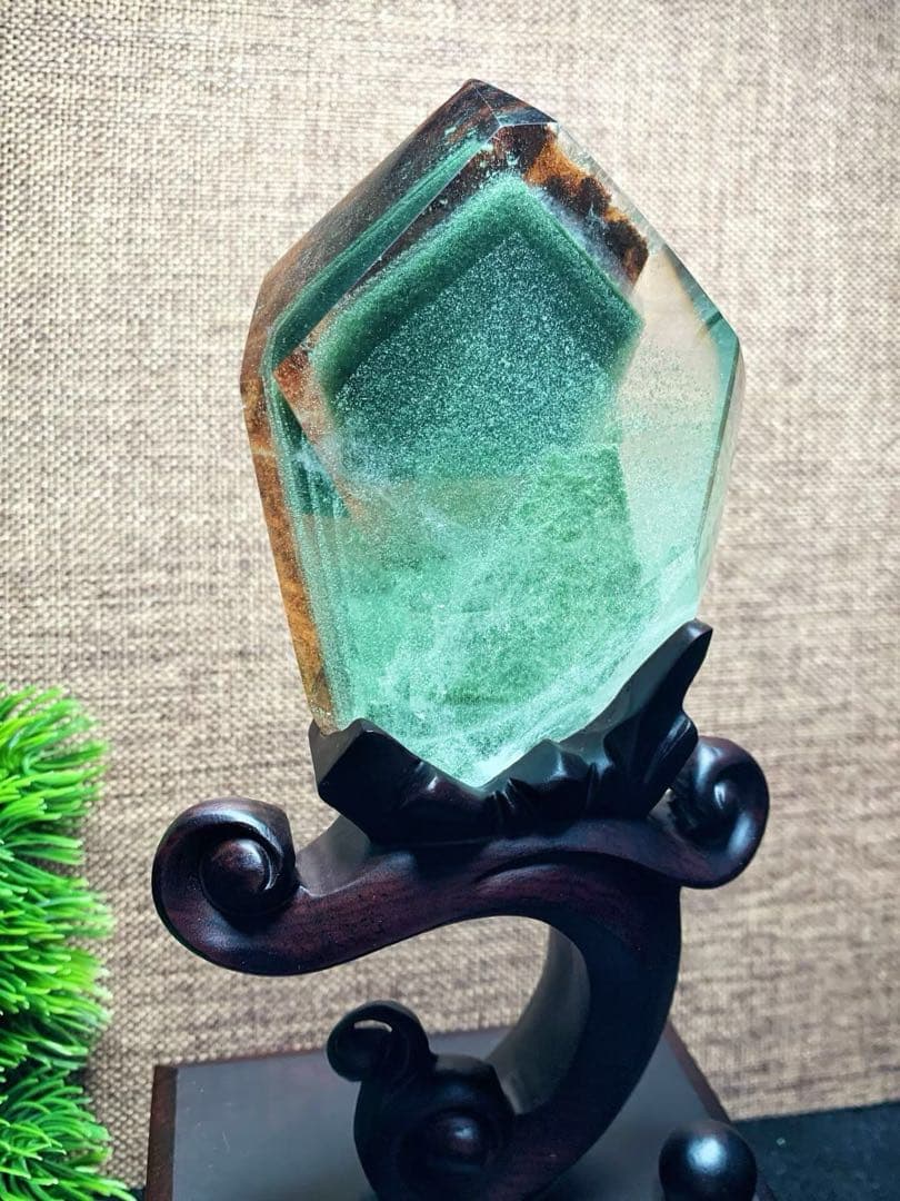 ⭐︎【天然】グリーン ガーデン クォーツ 置物 361.5g