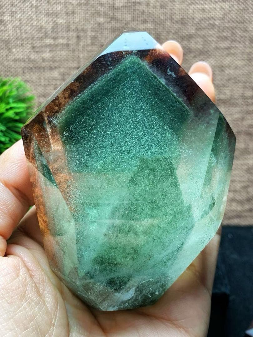 ⭐︎【天然】グリーン ガーデン クォーツ 置物 361.5g