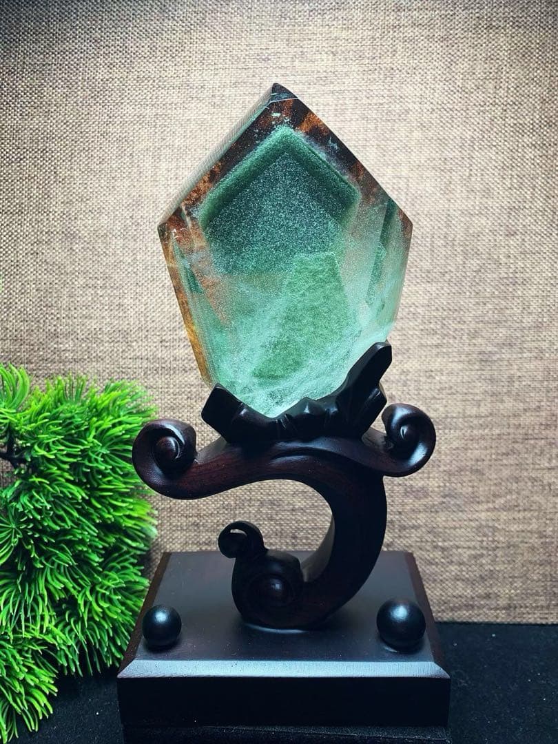 ⭐︎【天然】グリーン ガーデン クォーツ 置物 361.5g