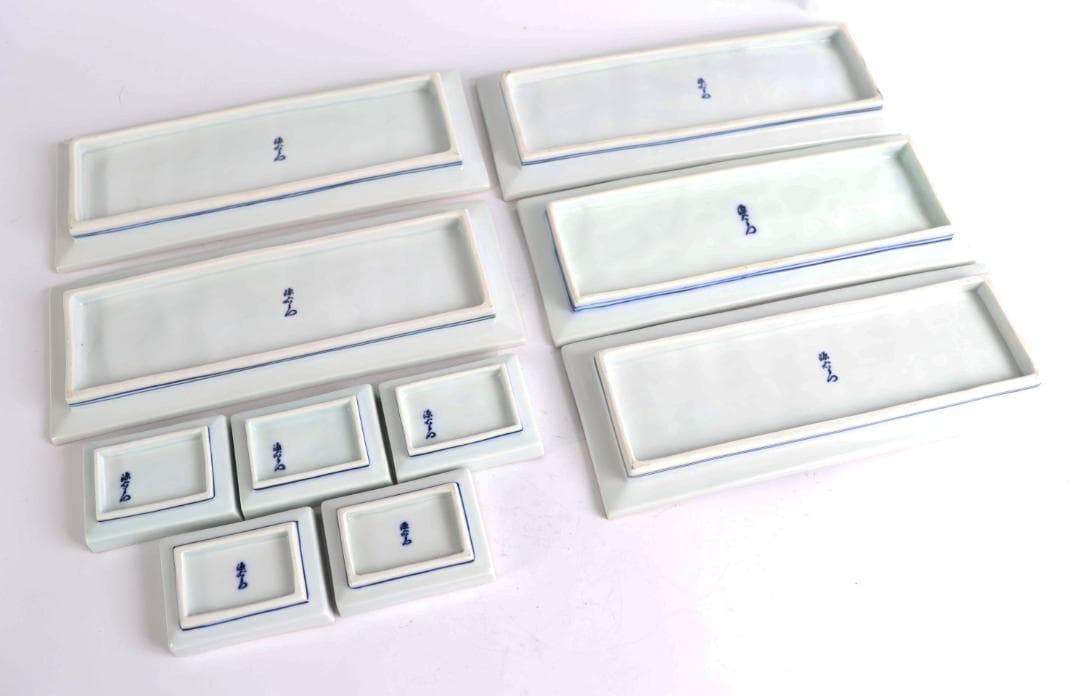 館林源右衛門 那智石濃絵 長方皿 千代口付 醤油皿 染付 - メルカリ