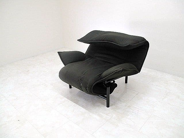 【現状ジャンク品】カッシーナ 「ヴェランダ」 1人掛けソファ／張地劣化・破れ多数