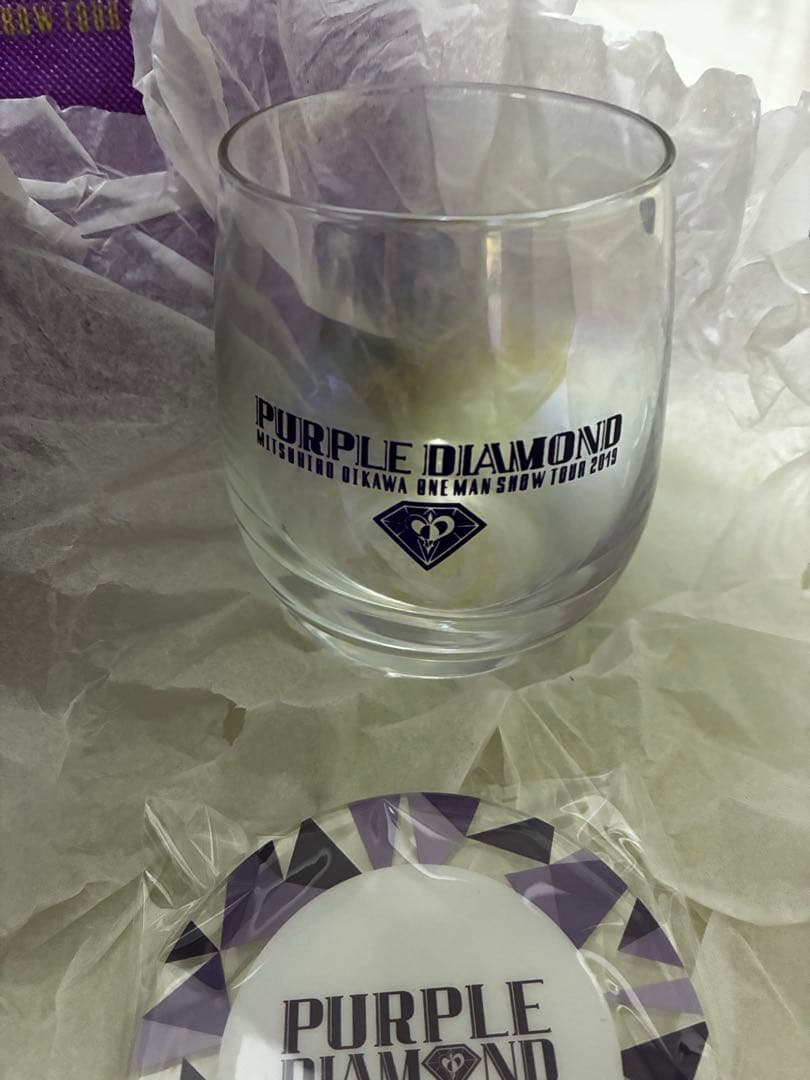 匿名配送】及川光博グッズPURPLE DIAMOND グラス＆コースターセット