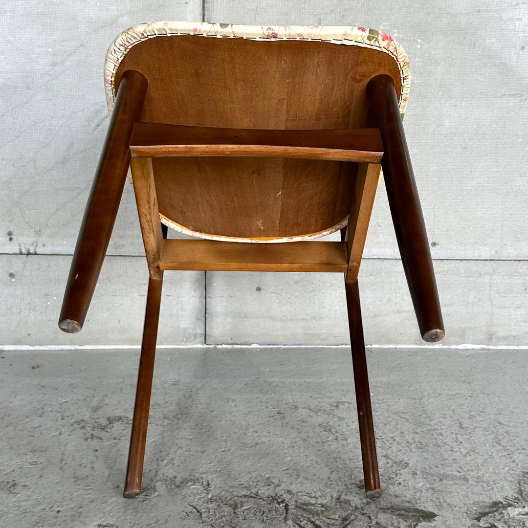 ✿80s✿ コイズミ ダイニングチェア 花柄座面木製 昭和レトロ