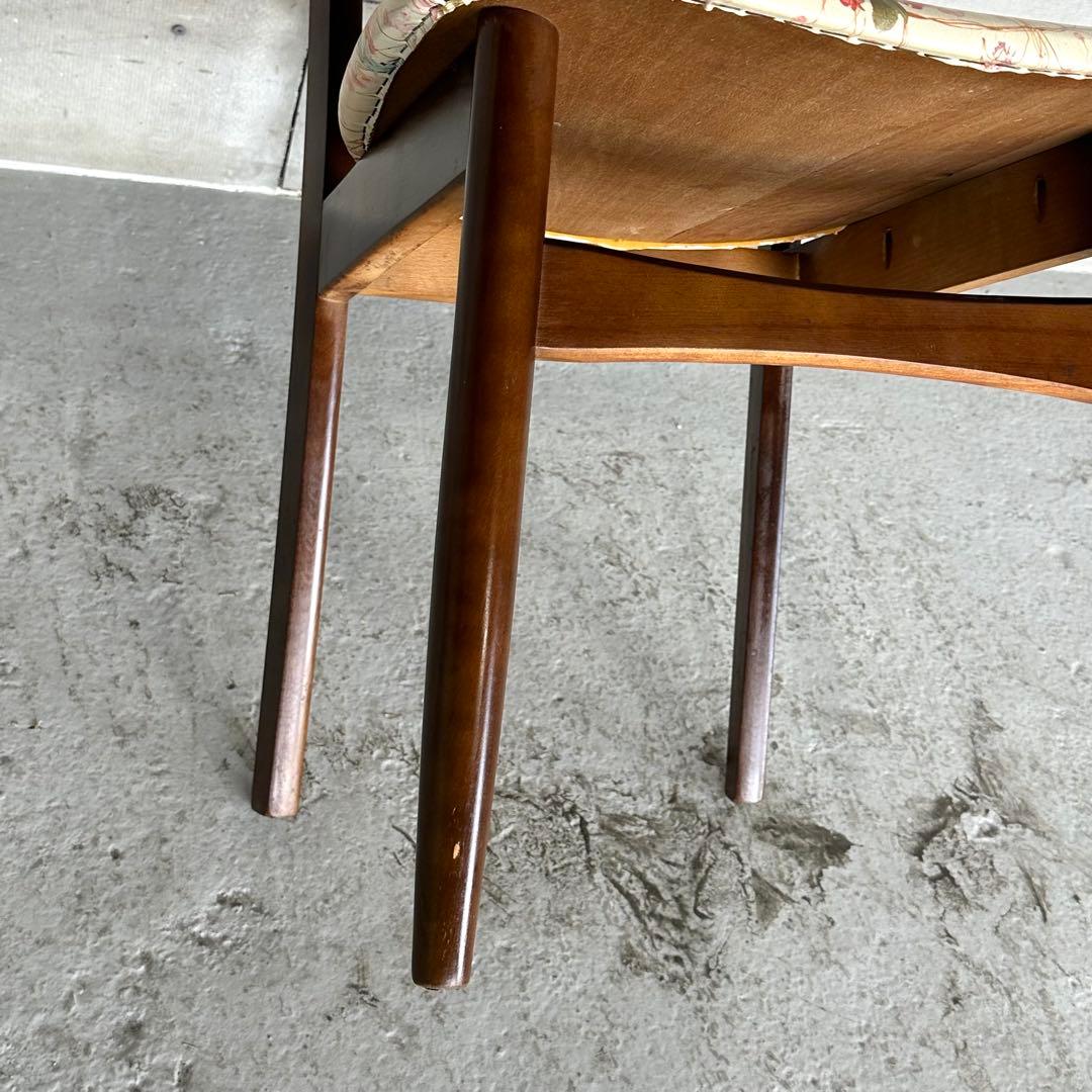 ✿80s✿ コイズミ ダイニングチェア 花柄座面木製 昭和レトロ