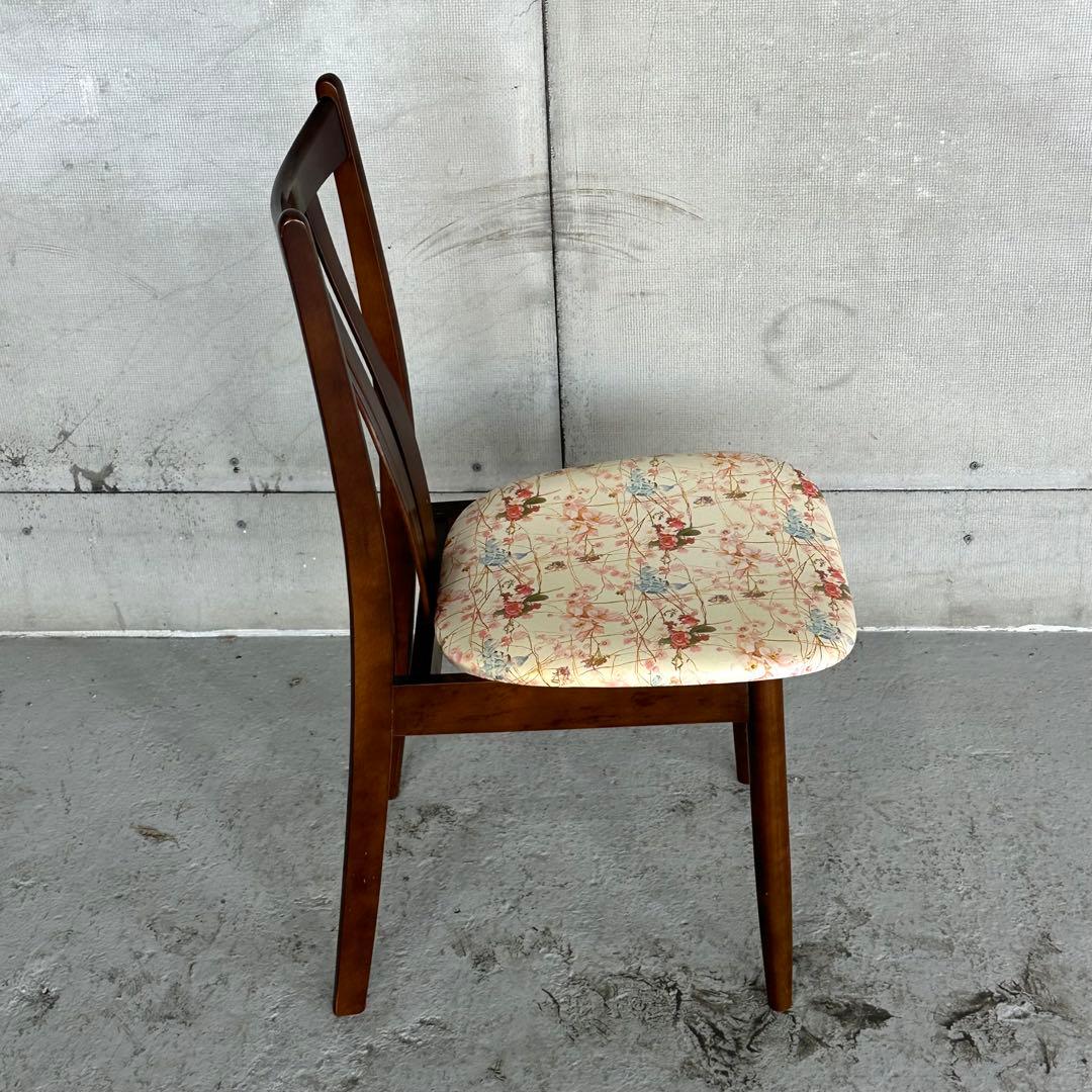 ✿80s✿ コイズミ ダイニングチェア 花柄座面木製 昭和レトロ