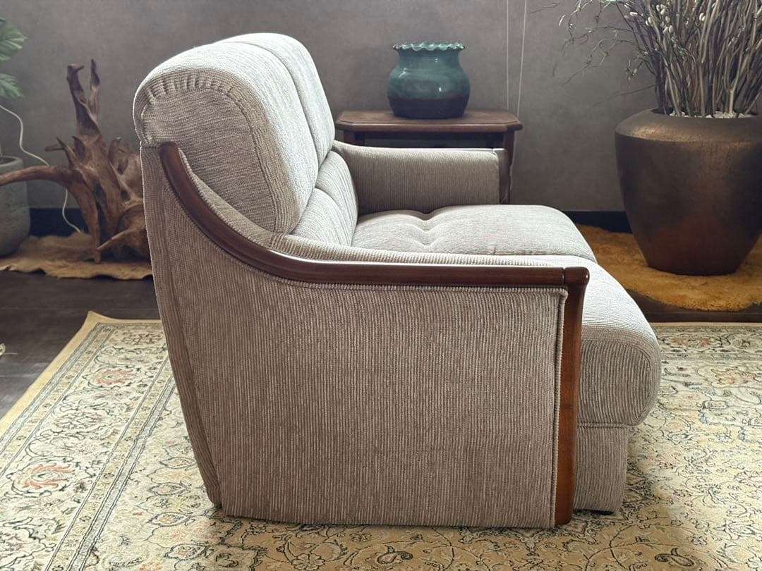 ① 希少　グレーファブリック　セパレートソファ　ビンテージソファ　nZ