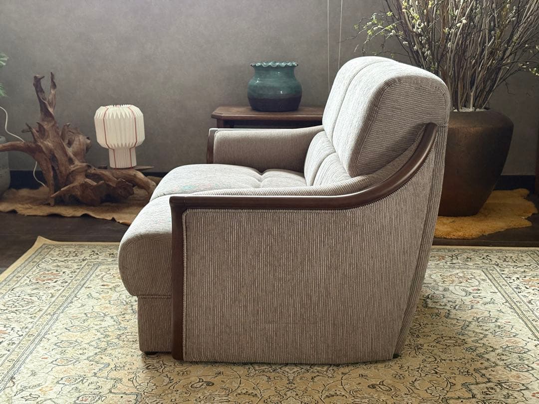 ① 希少　グレーファブリック　セパレートソファ　ビンテージソファ　nZ