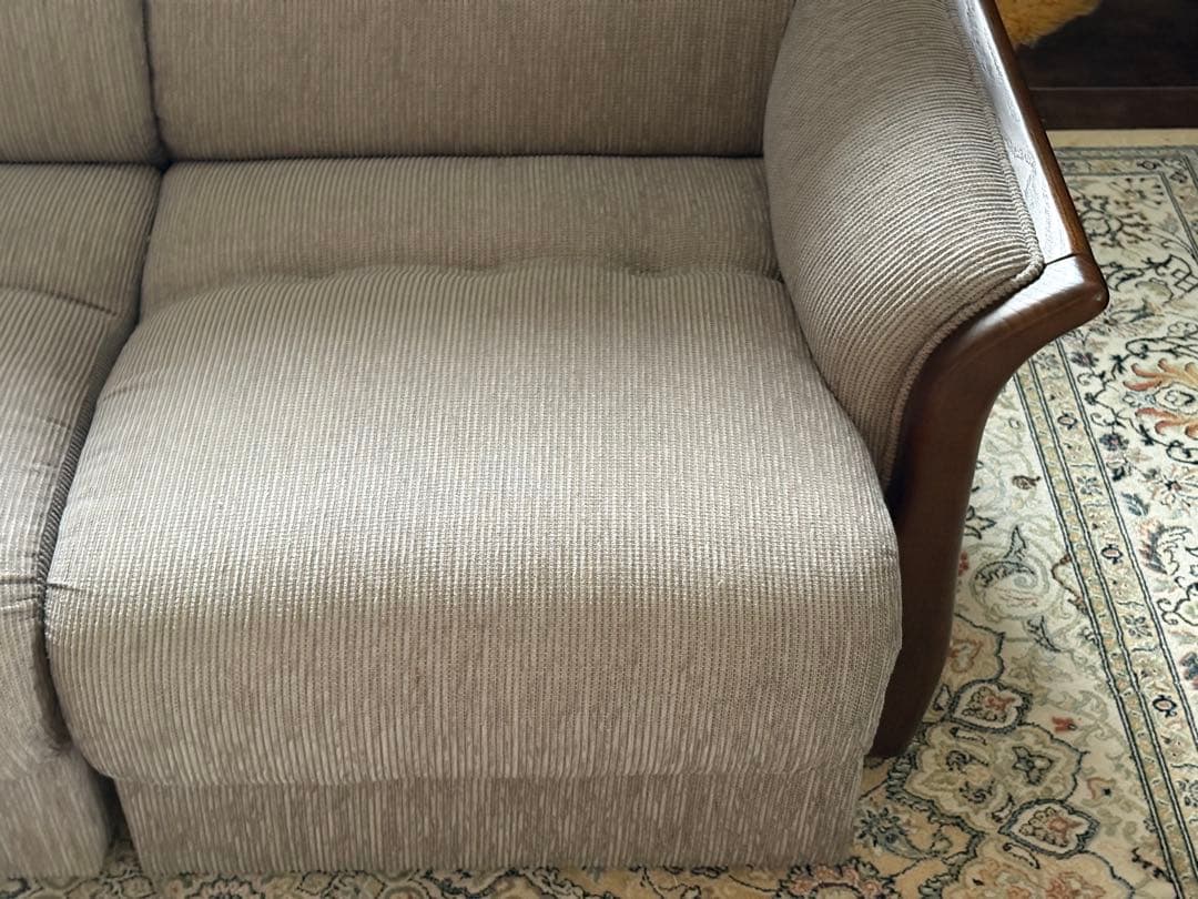 ① 希少　グレーファブリック　セパレートソファ　ビンテージソファ　nZ