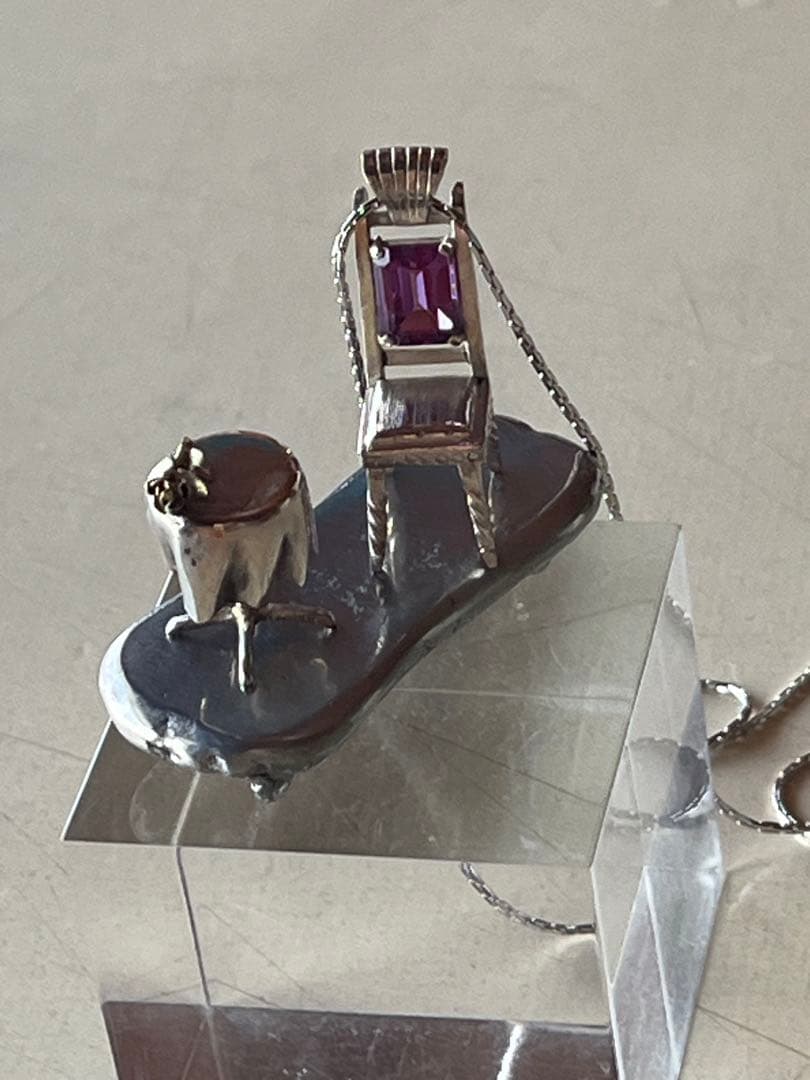 スターリングsilver９２５天然宝石ミニファニチャーアトリエ「之」