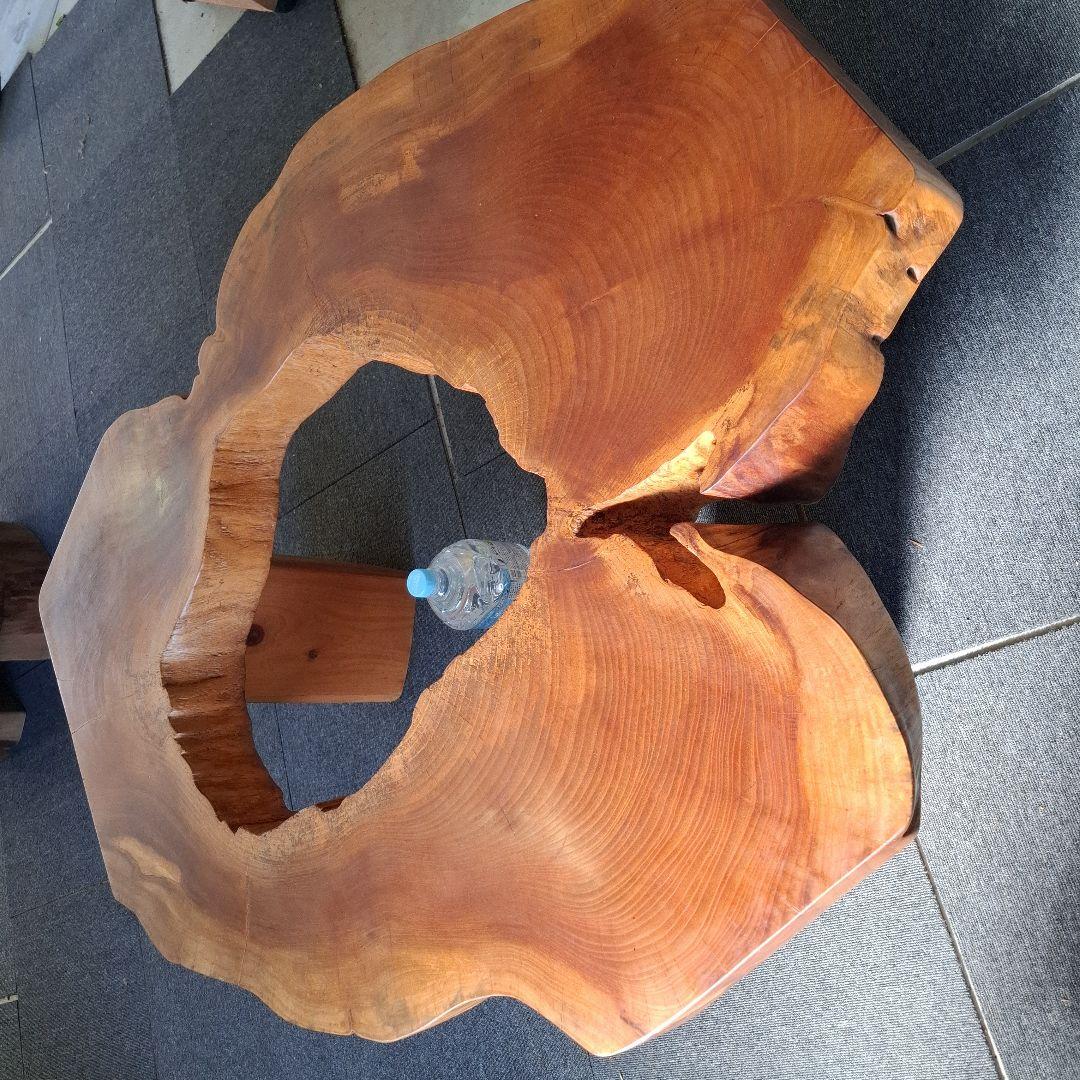 欅　テーブル大古木穴空き１枚板輪切　リバーシブル OK！メルカリ頼める便発送❗