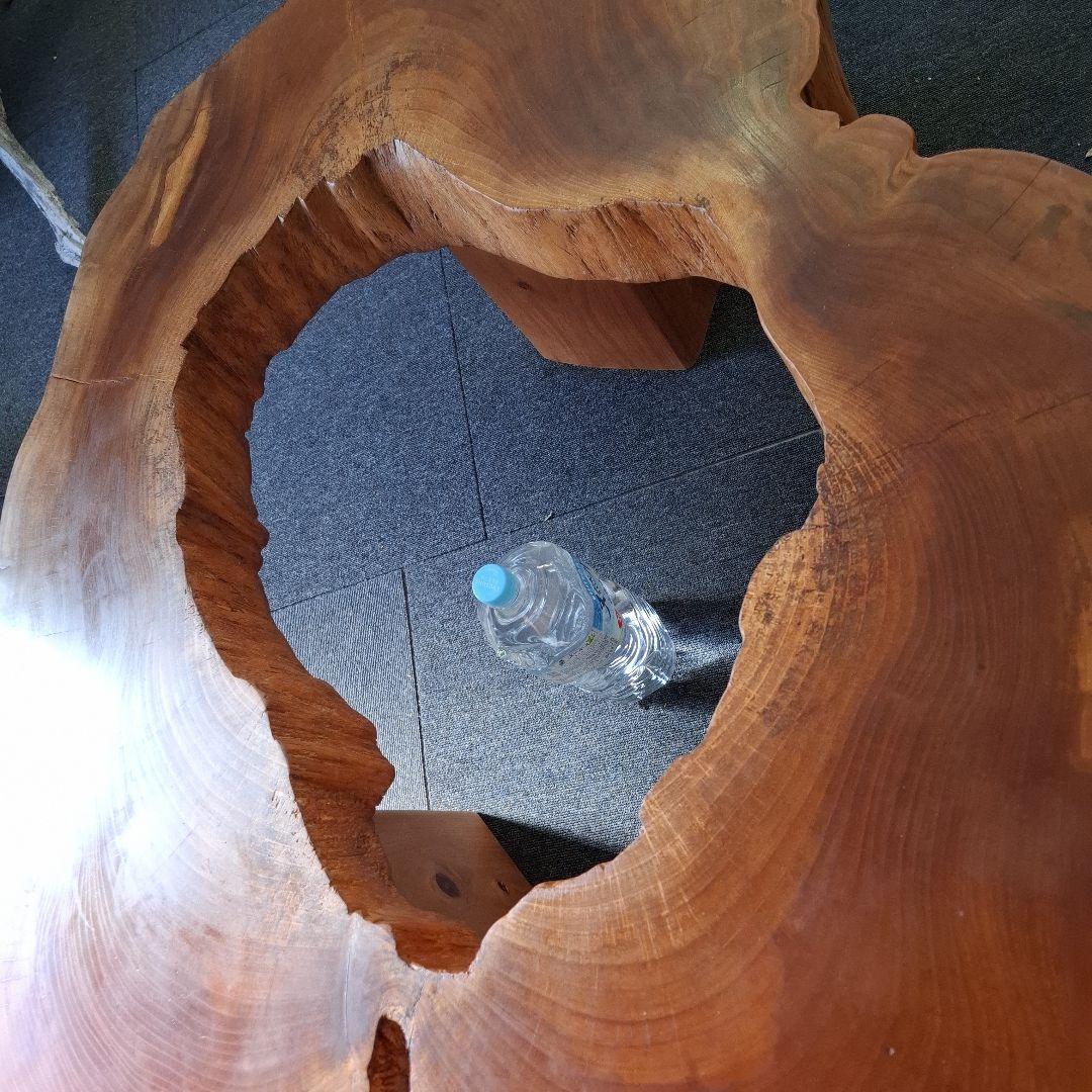 欅　テーブル大古木穴空き１枚板輪切　リバーシブル OK！メルカリ頼める便発送❗