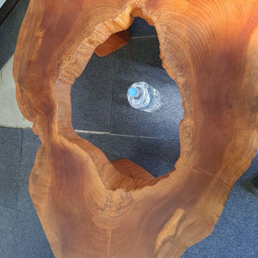 欅　テーブル大古木穴空き１枚板輪切　リバーシブル OK！メルカリ頼める便発送❗