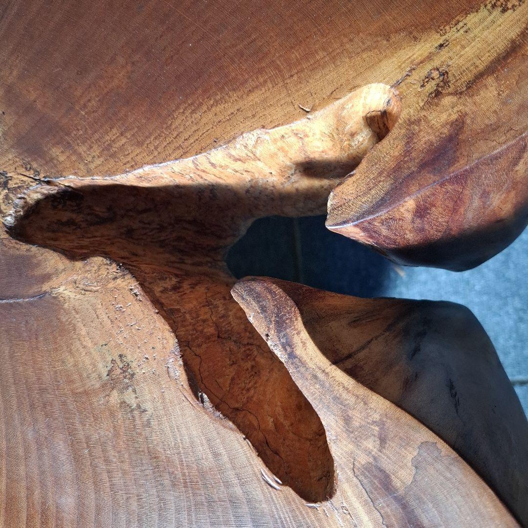 欅　テーブル大古木穴空き１枚板輪切　リバーシブル OK！メルカリ頼める便発送❗