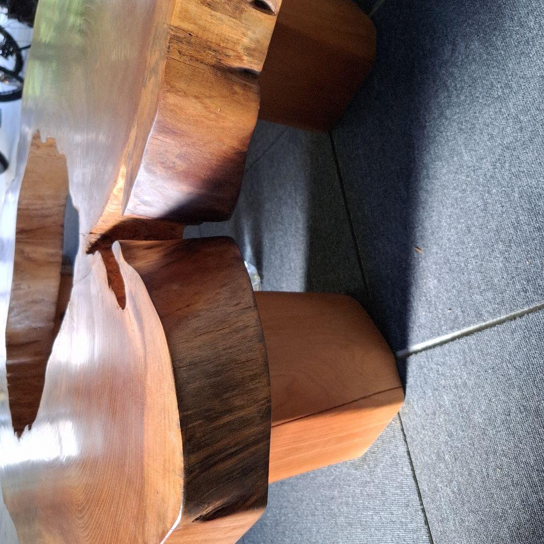 欅　テーブル大古木穴空き１枚板輪切　リバーシブル OK！メルカリ頼める便発送❗