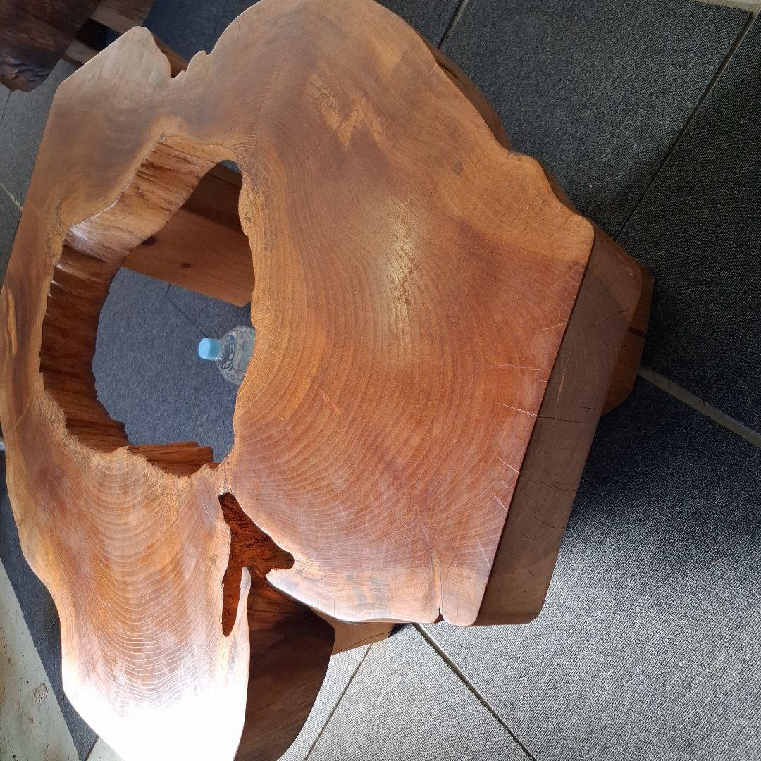 欅　テーブル大古木穴空き１枚板輪切　リバーシブル OK！メルカリ頼める便発送❗