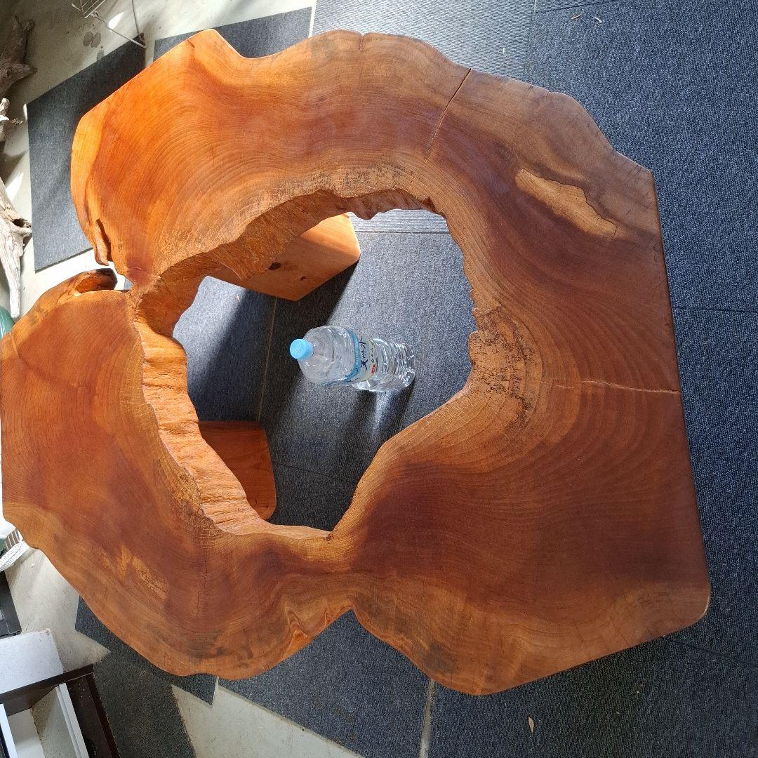 欅　テーブル大古木穴空き１枚板輪切　リバーシブル OK！メルカリ頼める便発送❗