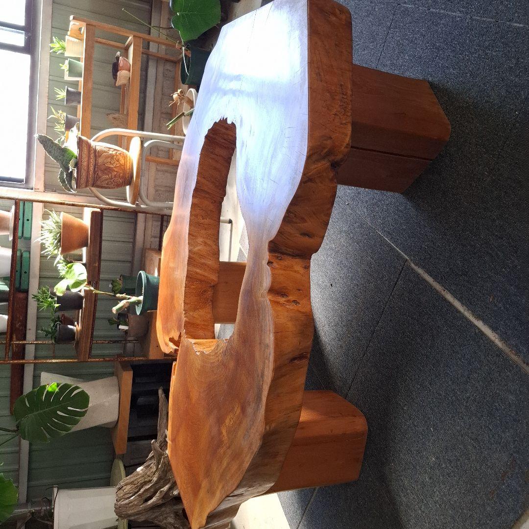 欅　テーブル大古木穴空き１枚板輪切　リバーシブル OK！メルカリ頼める便発送❗