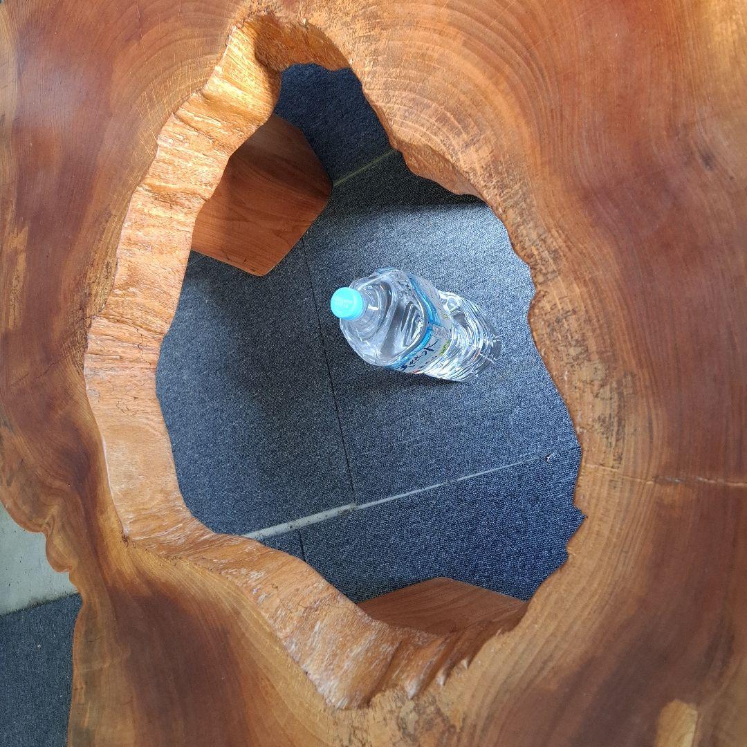 欅　テーブル大古木穴空き１枚板輪切　リバーシブル OK！メルカリ頼める便発送❗