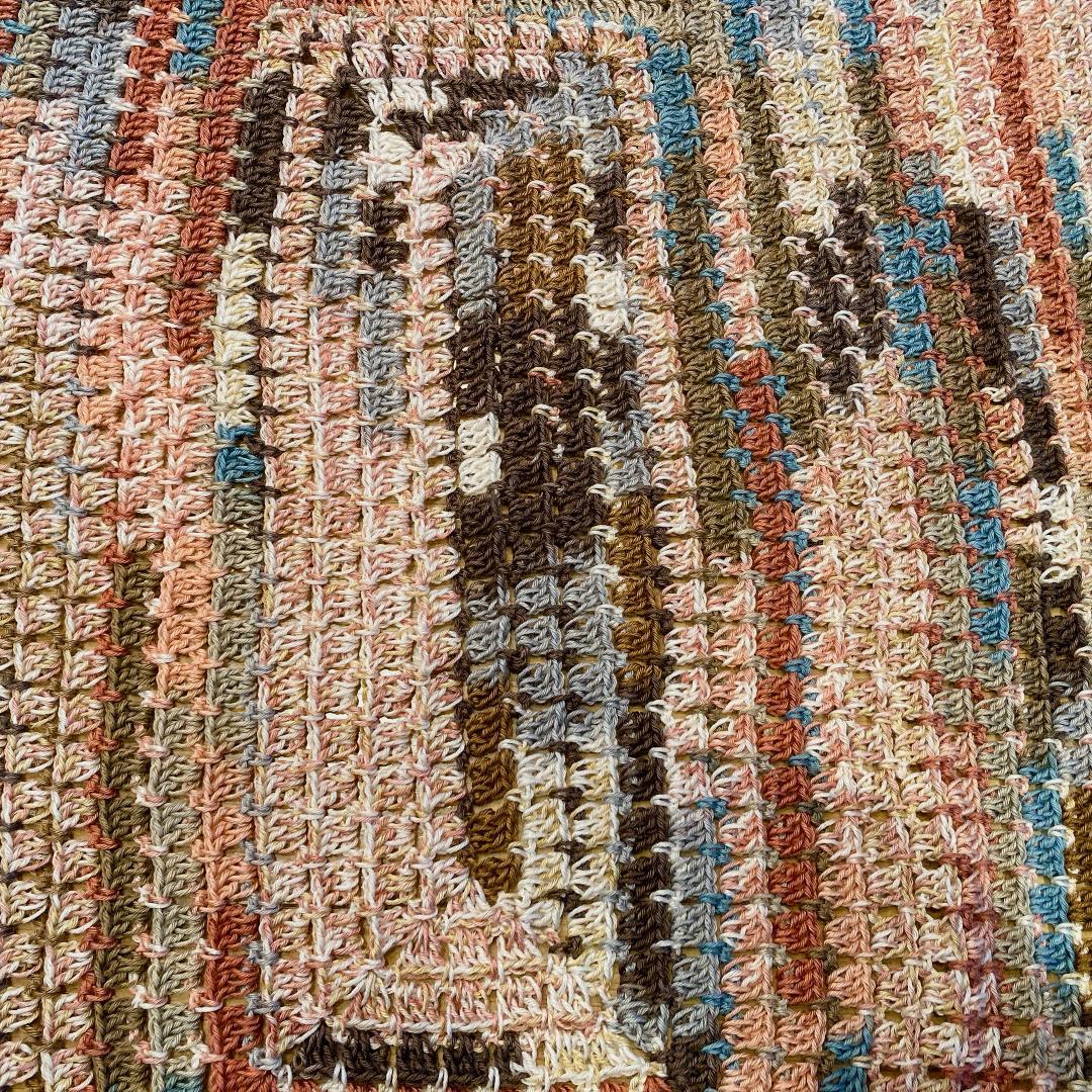 ブランケット　マルチカバー　長方形　手編み　カラフル　ハンドメイド　膝掛け