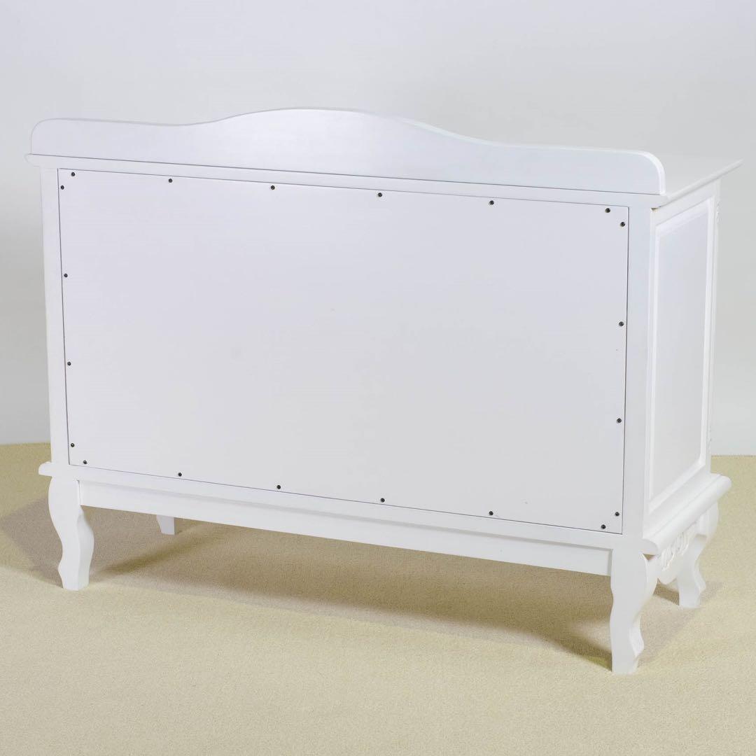 C 新品 チェスト 110 アンティーク 白 リビング収納 タンス ホワイト