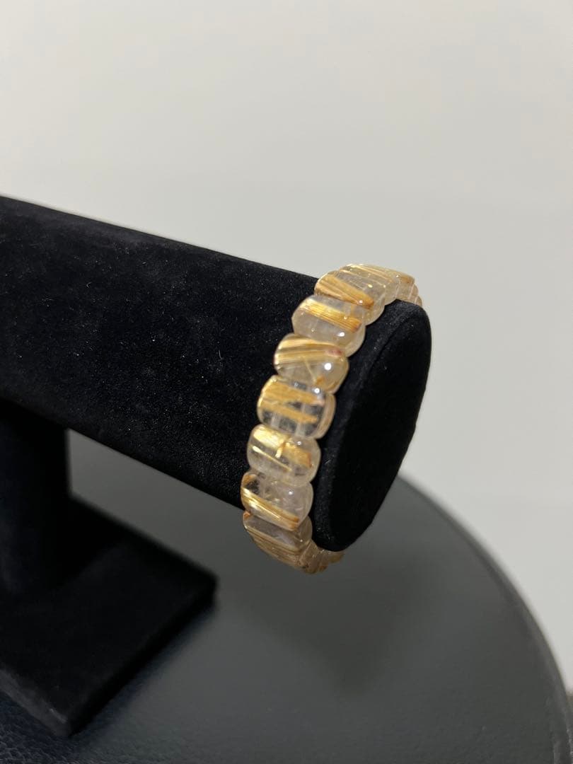 ✨天然ゴールドルチルクォーツブレスレットバングル