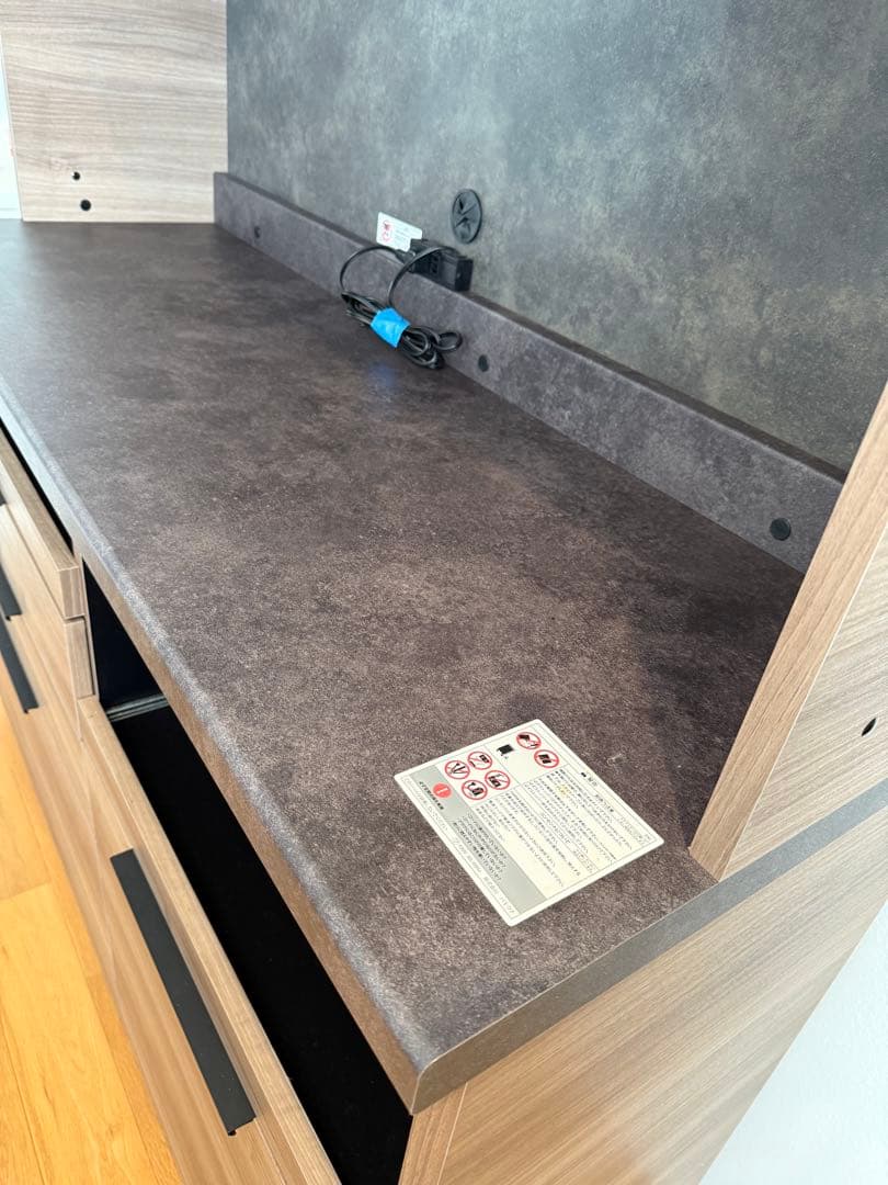 【定価20万円超】パモウナ 食器棚 140cm 日本製 引き出し天板付き 美品