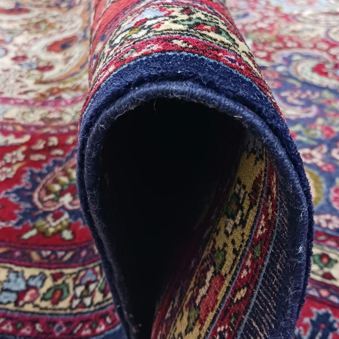 Y3286 トルコ絨毯 上質ウール 手織り 大判 216×296㎝ 小花柄 - メルカリ