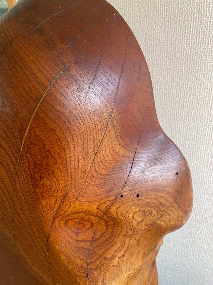 【美品】木工　工芸品　一枚板衝立 一枚板 天然木 衝立 間仕切り 木彫り 彫刻