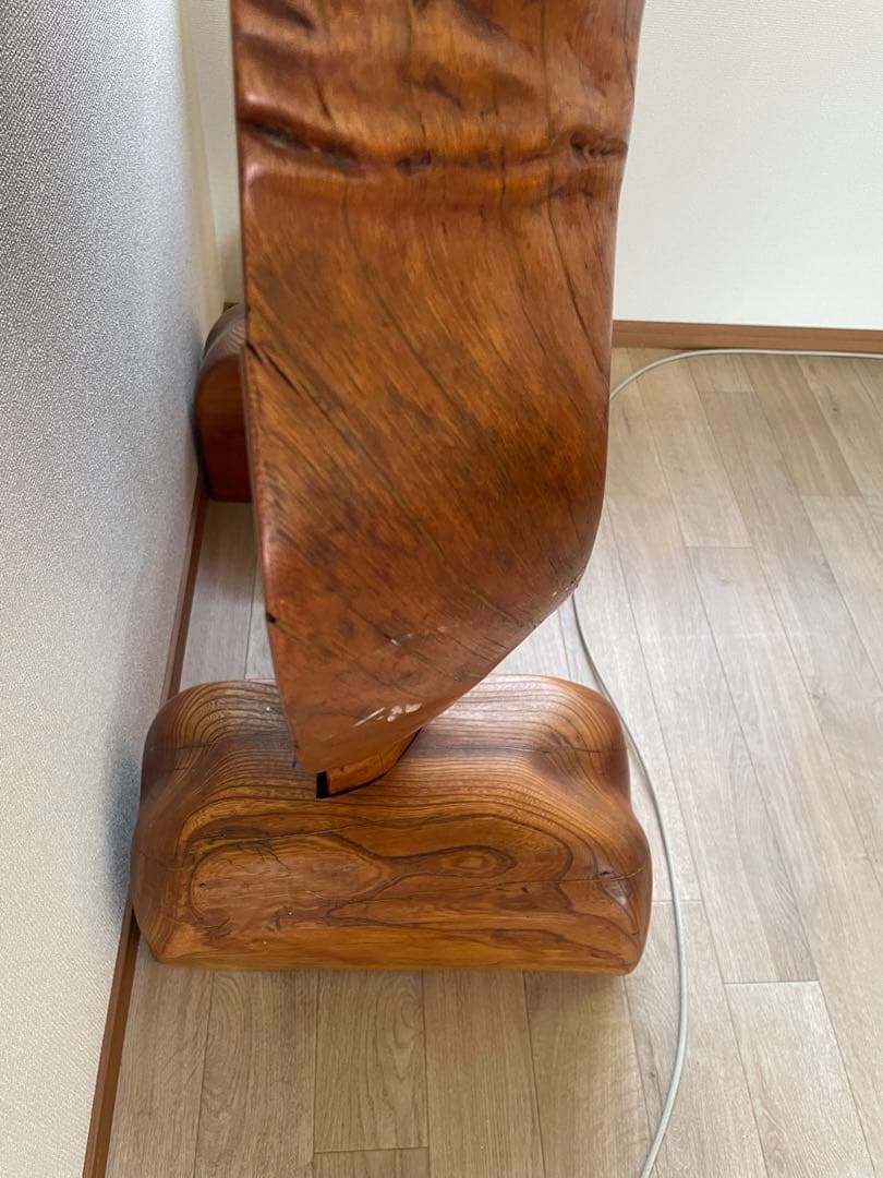 【美品】木工　工芸品　一枚板衝立 一枚板 天然木 衝立 間仕切り 木彫り 彫刻