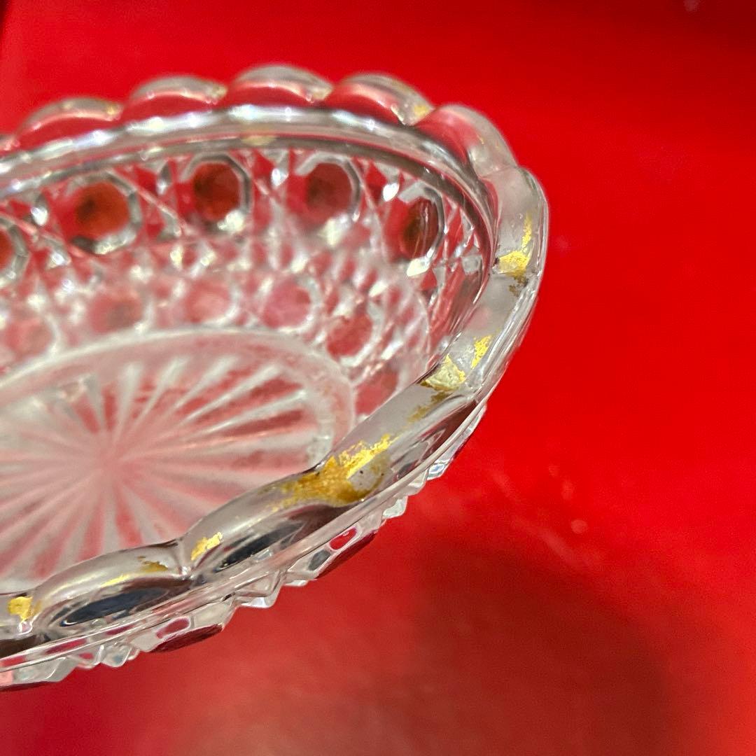 バカラ ディアマンピエーリー ワインレッド装飾 小皿 物入れ オールド