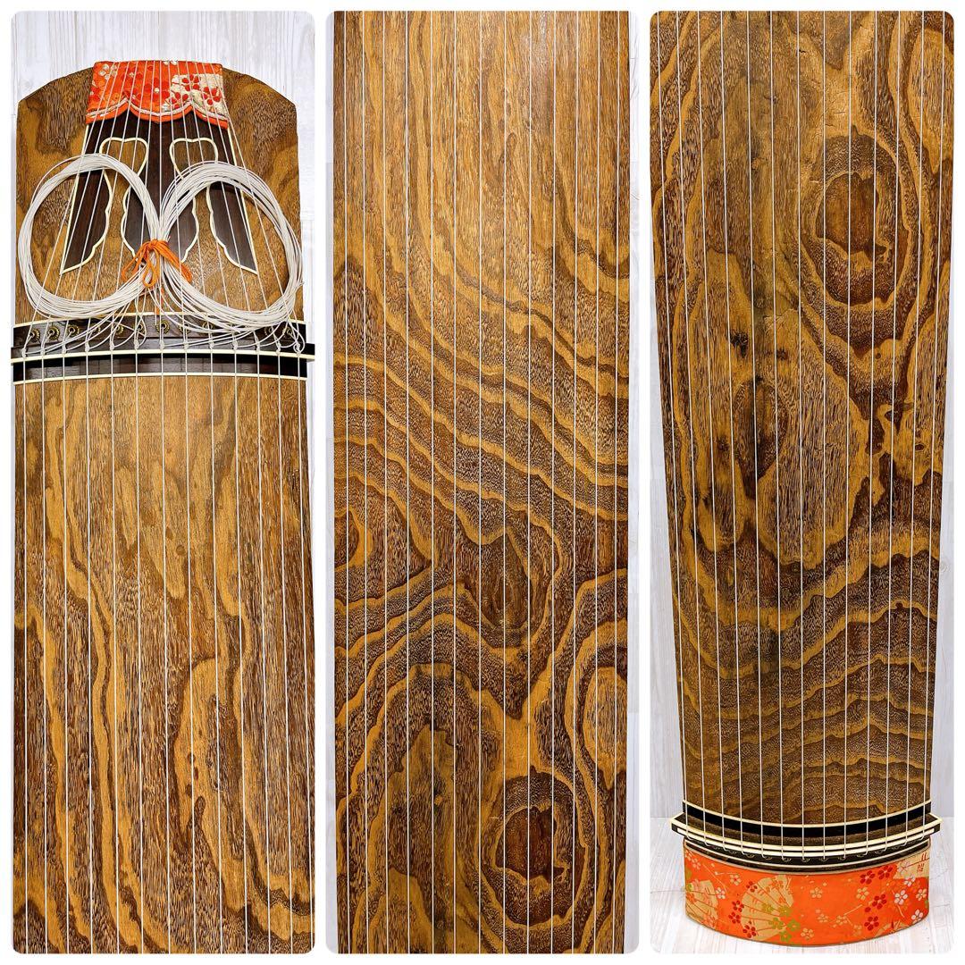 琴 箏 13弦 並甲 上角巻 蒔絵 すだれ彫 和楽器 琴柱付き - メルカリ