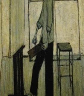 ベルナール・ビュッフェ、「Le peintre」、希少画集の額装画、人気作品