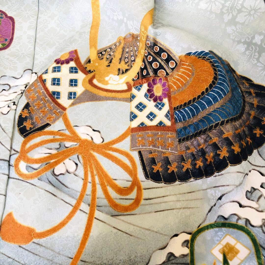 七五三 五歳‼️薄Blue×BLACK兜金彩煌びやか❤️完全フルセット‼️家から揃え無