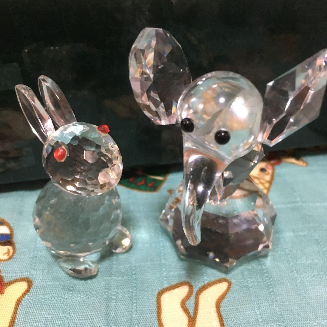 スワロフスキーセット　ウサギとゾウ