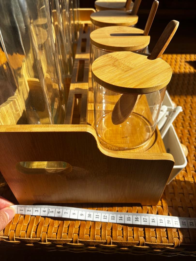 木製　調味料　オイル入れ　保存容器