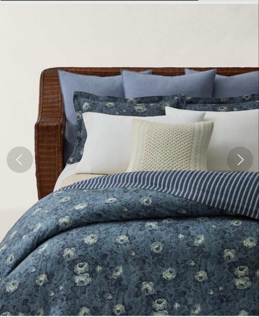 Ralph Lauren 花柄ストライプ掛け布団カバー　ダブル