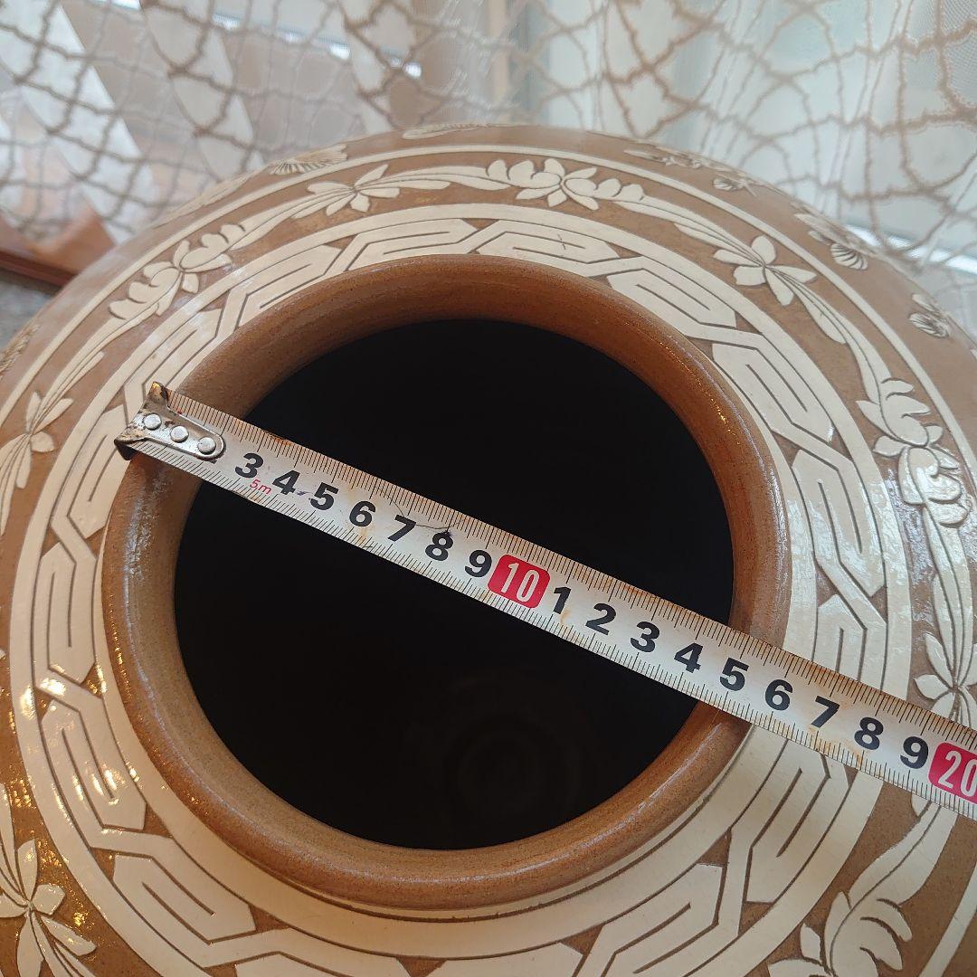 未使用】菊堂 サイン入り 陶芸 菊孔雀大壺 一点物 50✕40cm - メルカリ