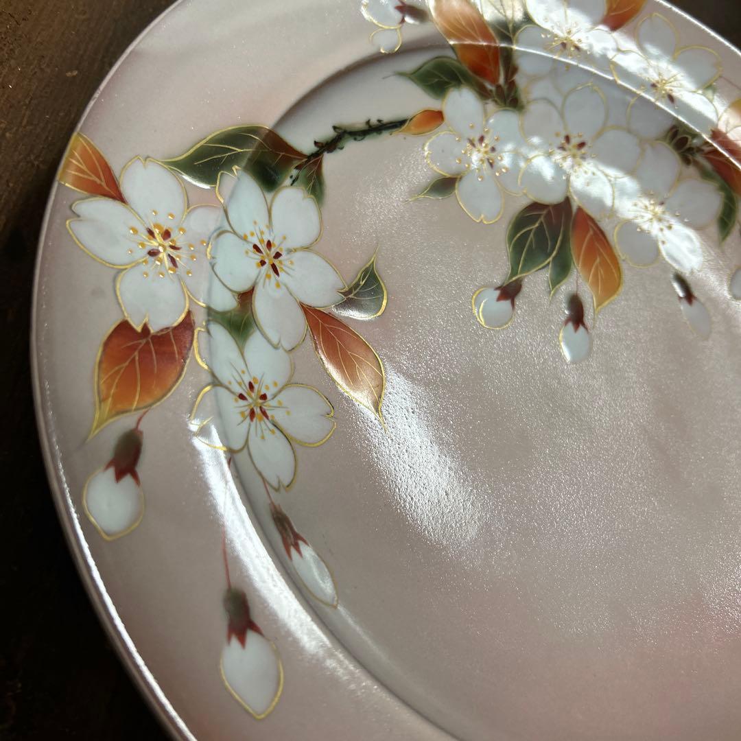 京都　京焼　清水焼　陶庵　陶あん　大皿　山桜　桜　特注プレート　飾り皿　10寸皿