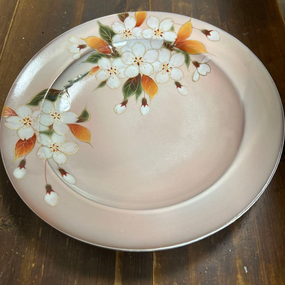 京都　京焼　清水焼　陶庵　陶あん　大皿　山桜　桜　特注プレート　飾り皿　10寸皿