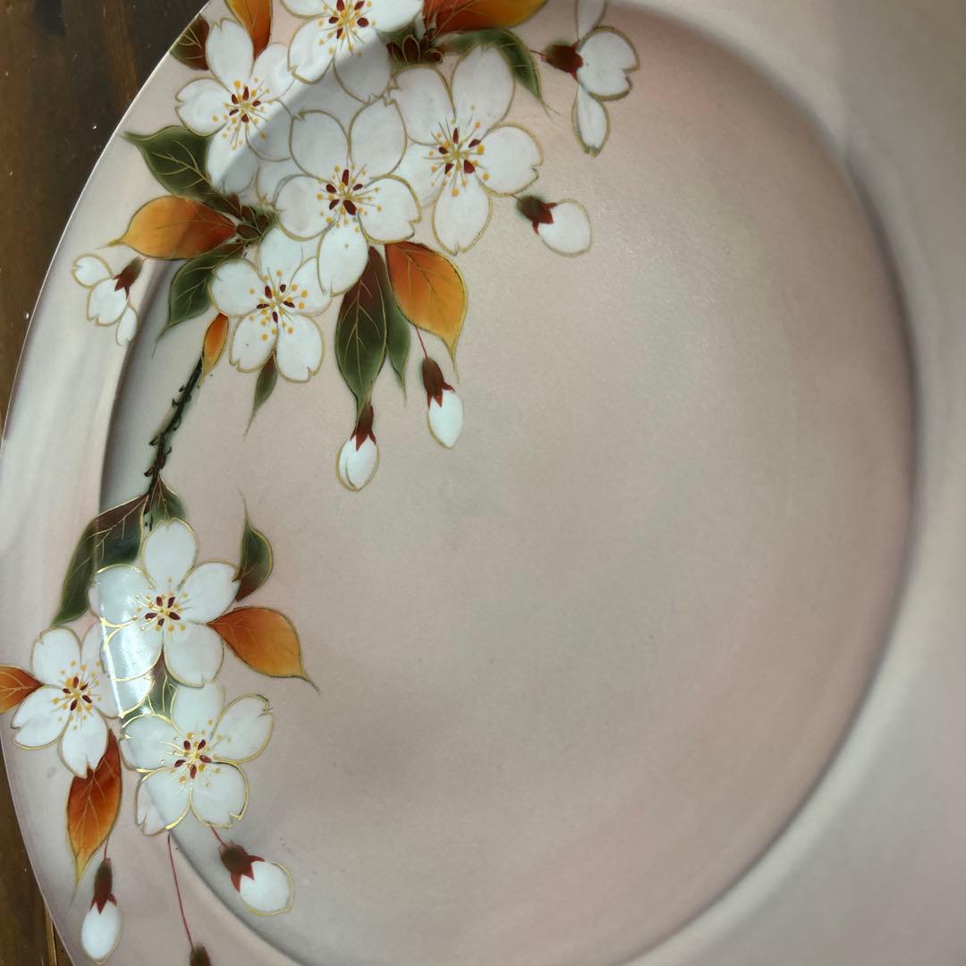 京都　京焼　清水焼　陶庵　陶あん　大皿　山桜　桜　特注プレート　飾り皿　10寸皿