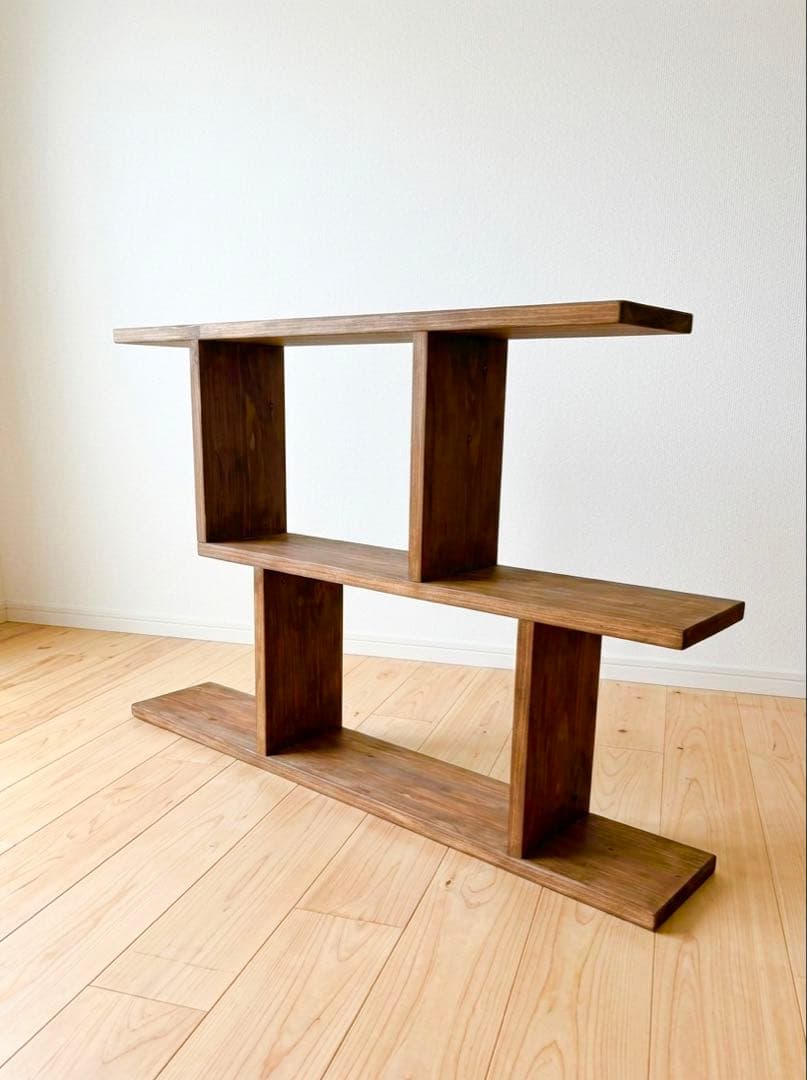 2WAY オープンシェルフ 縦横使用可 ウォルナット塗装 飾り棚 本棚