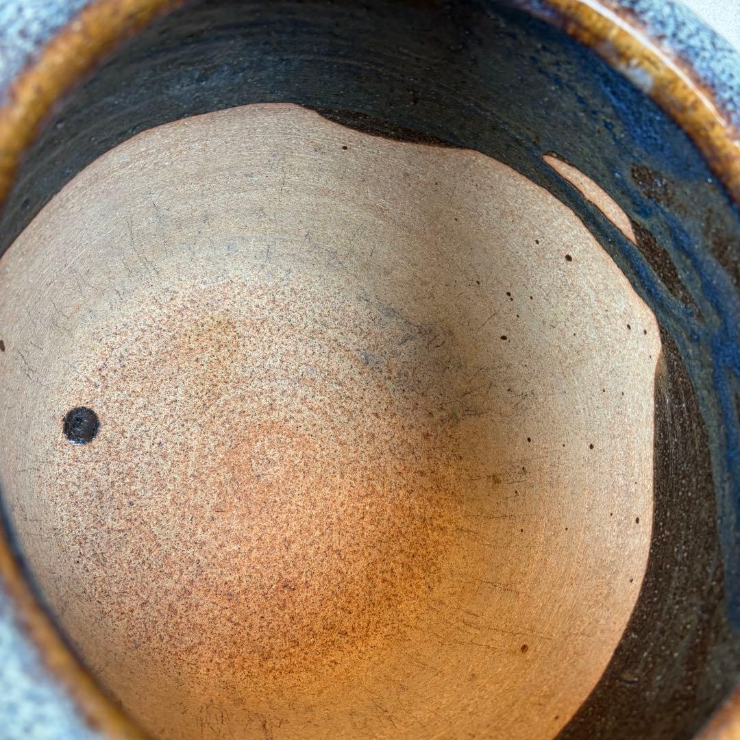 海鼠釉 火鉢 植木鉢 睡蓮鉢 メダカ鉢 鉢カバー 昭和レトロ アンティーク 陶器