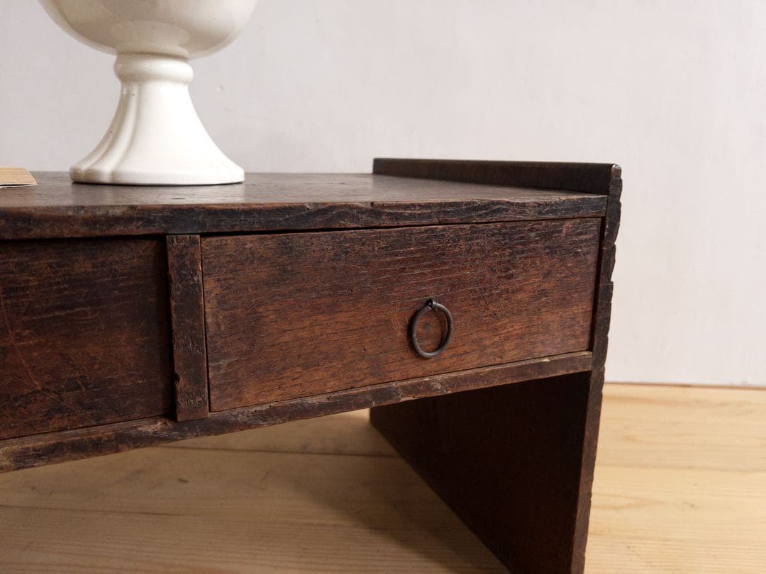 古道具 小引き出し付き 文机 ローデスク 木製