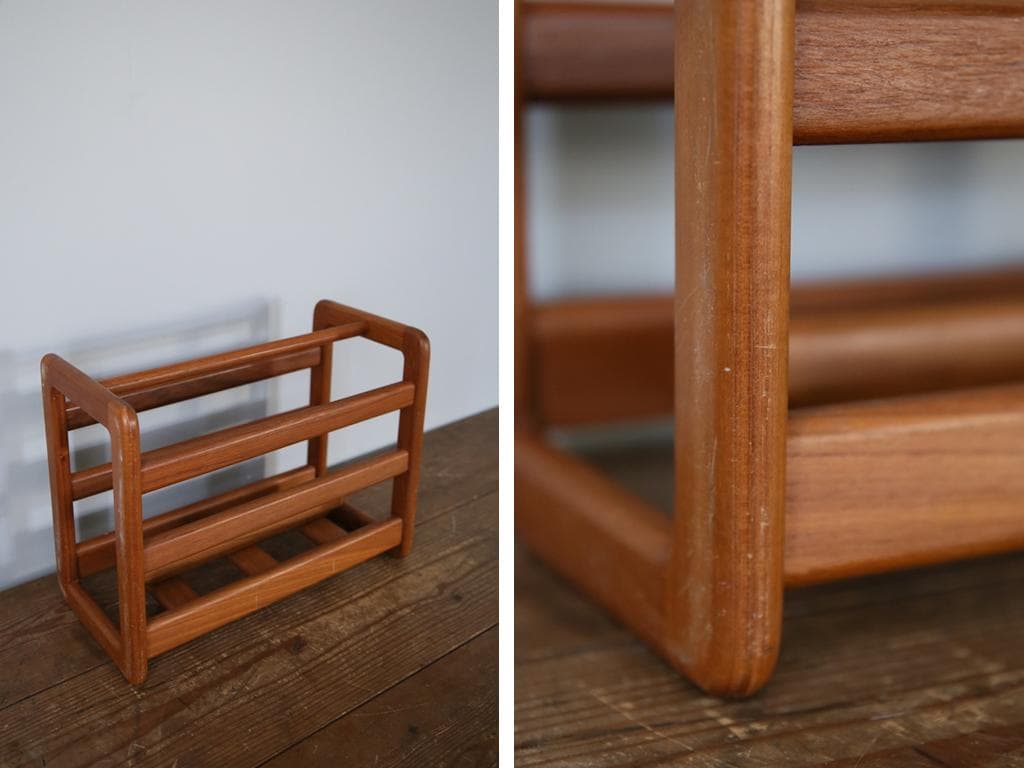 英国アンティーク木製マガジンラック/本立て/雑誌収納/本棚/新聞(91-109